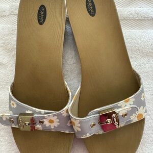 Dr scholls comfort denim daisy sandals 9